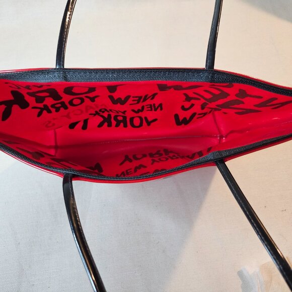 Macy's New York Zippered Tote Bag - Red - Picture 4 of 4